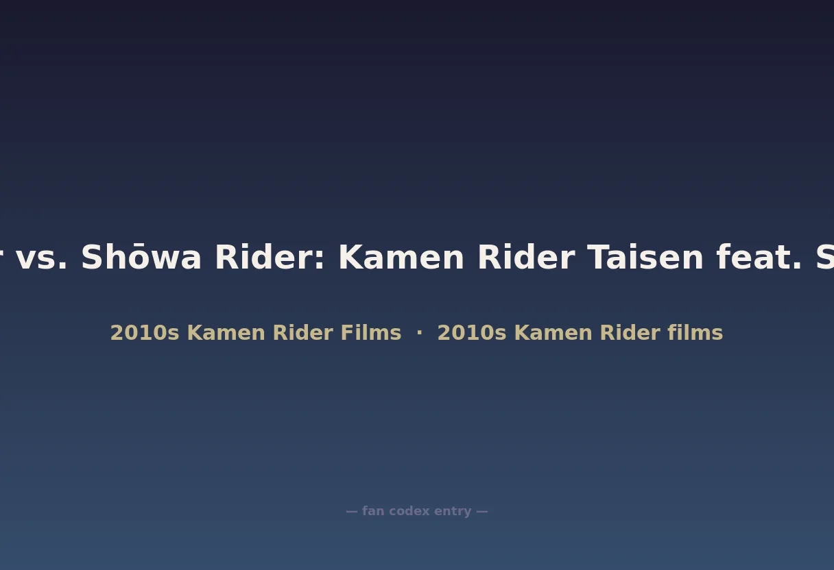 Heisei Rider vs. Shōwa Rider: Kamen Rider Taisen feat. Super Sentai