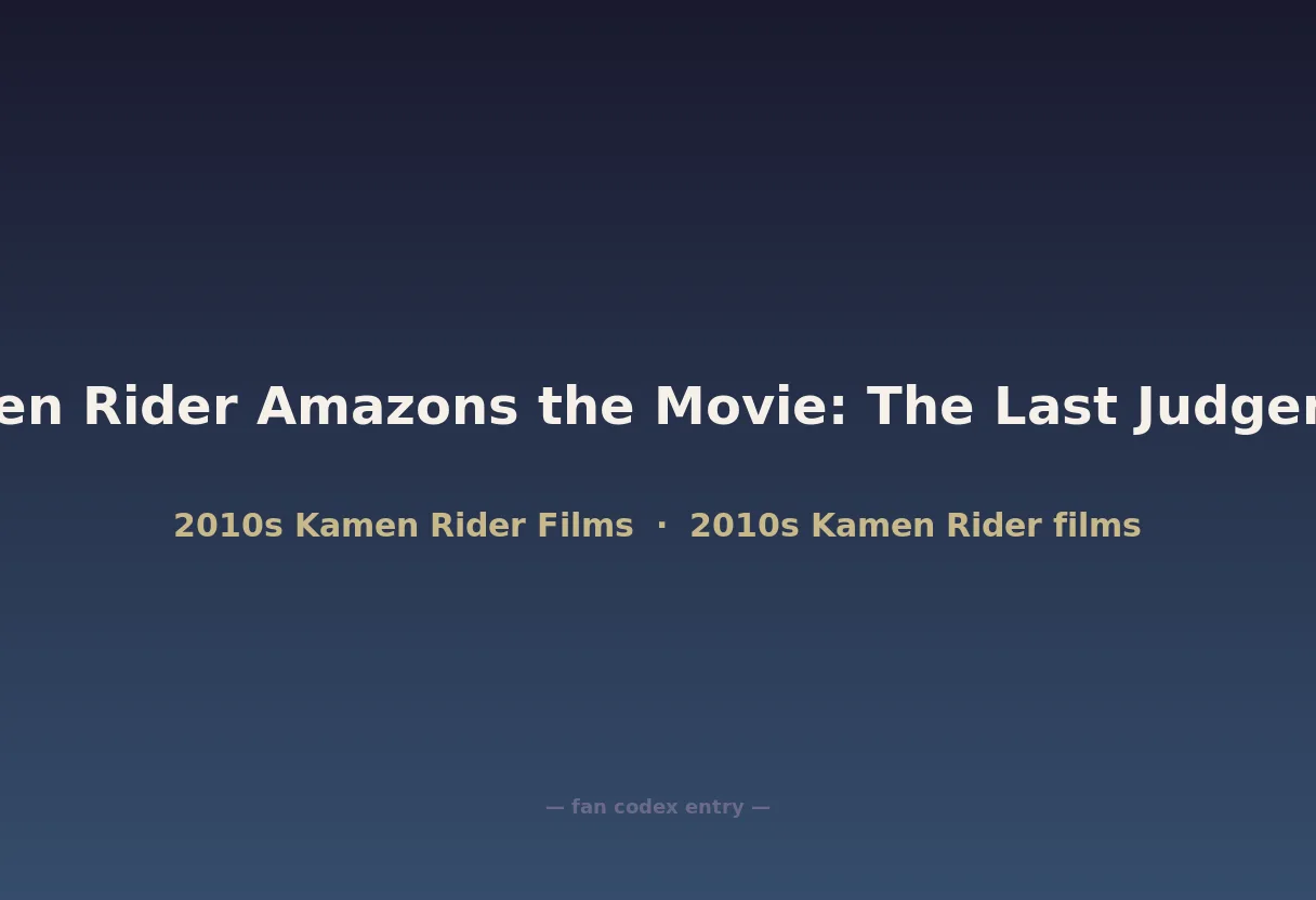 Kamen Rider Amazons the Movie: The Last Judgement