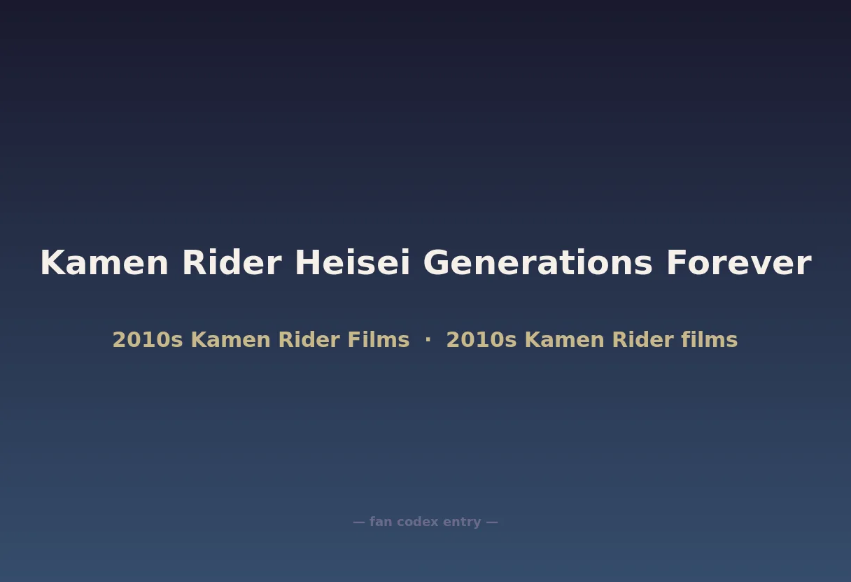 Kamen Rider Heisei Generations Forever