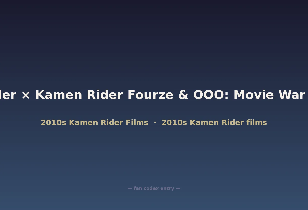 Kamen Rider × Kamen Rider Fourze & OOO: Movie War Mega Max