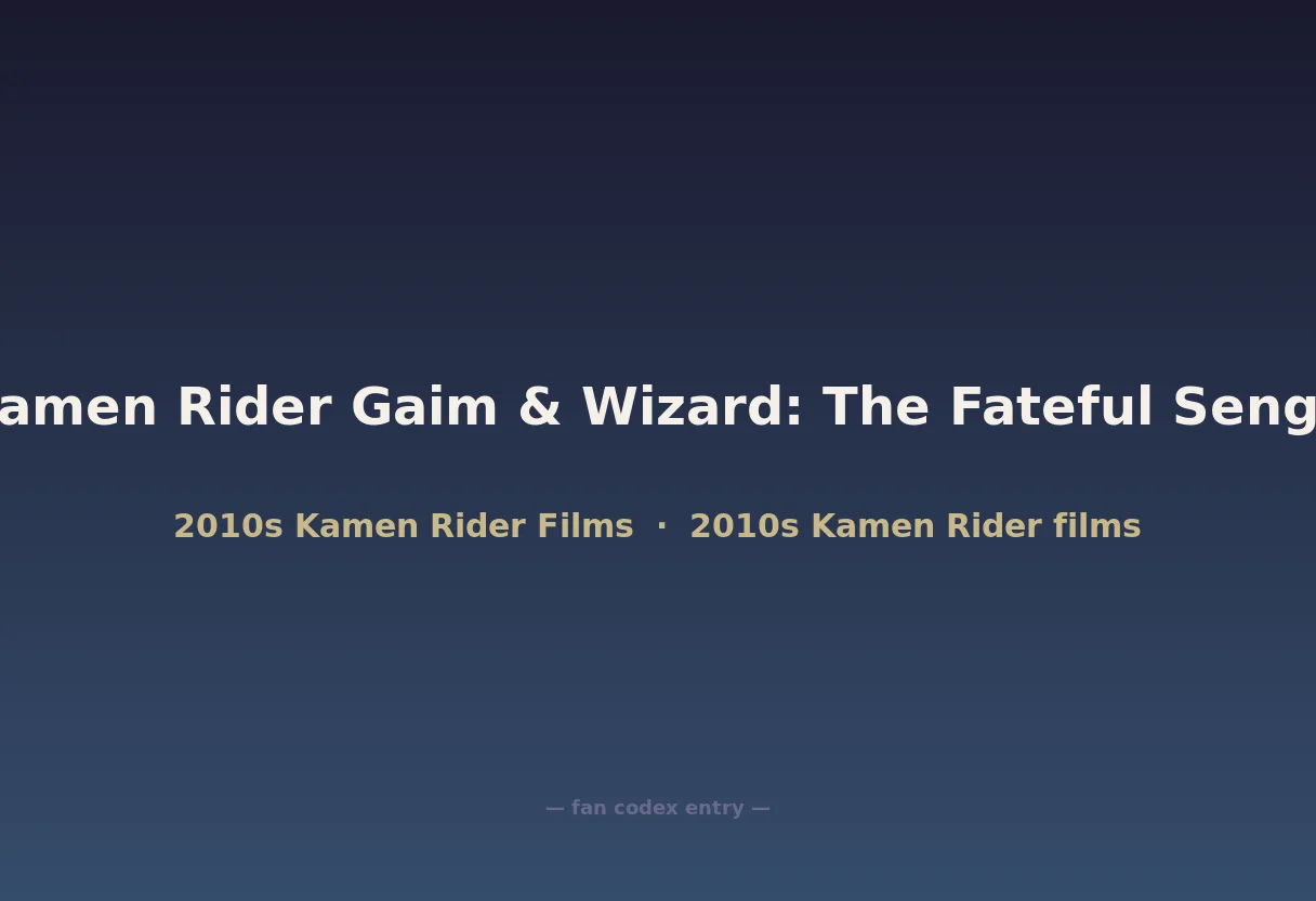 Kamen Rider × Kamen Rider Gaim & Wizard: The Fateful Sengoku Movie Battle