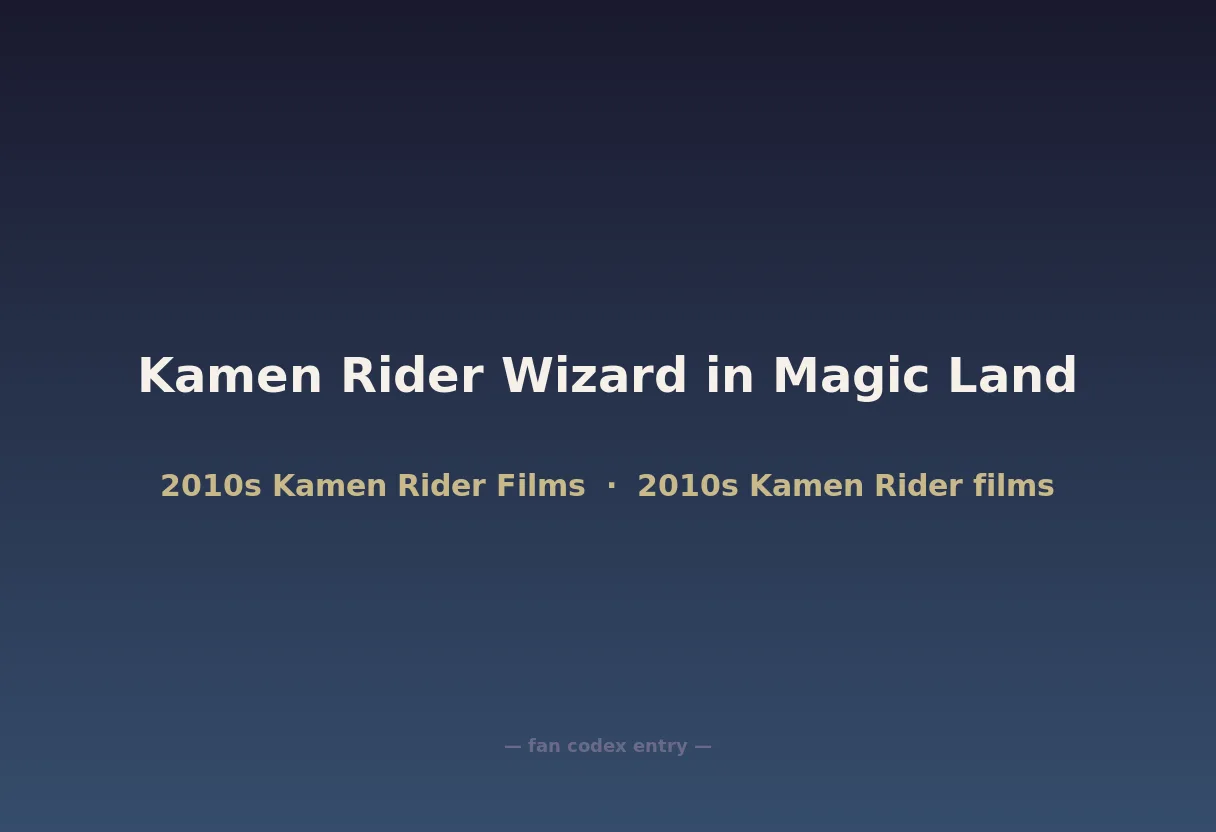 Kamen Rider Wizard in Magic Land