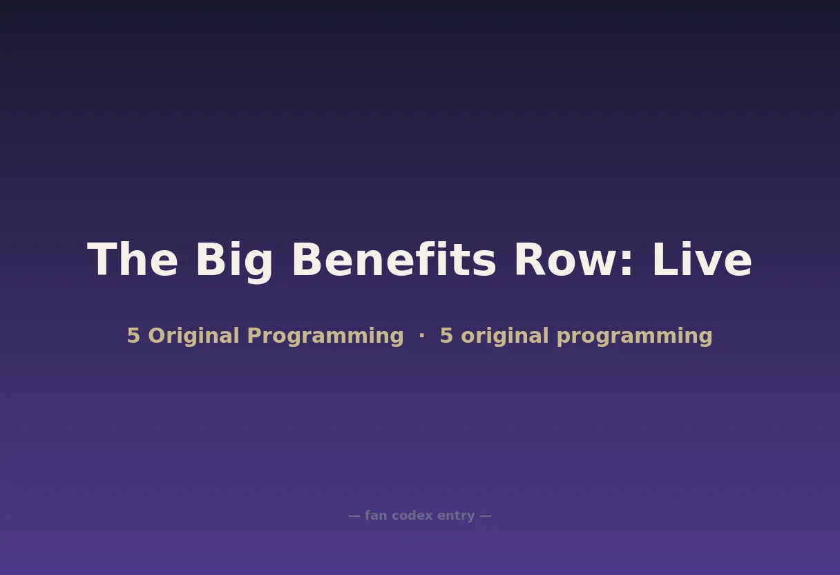 The Big Benefits Row: Live