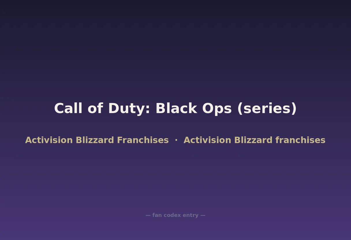 Call of Duty: Black Ops (series)