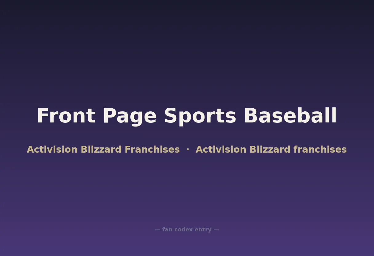 Front Page Sports Baseball