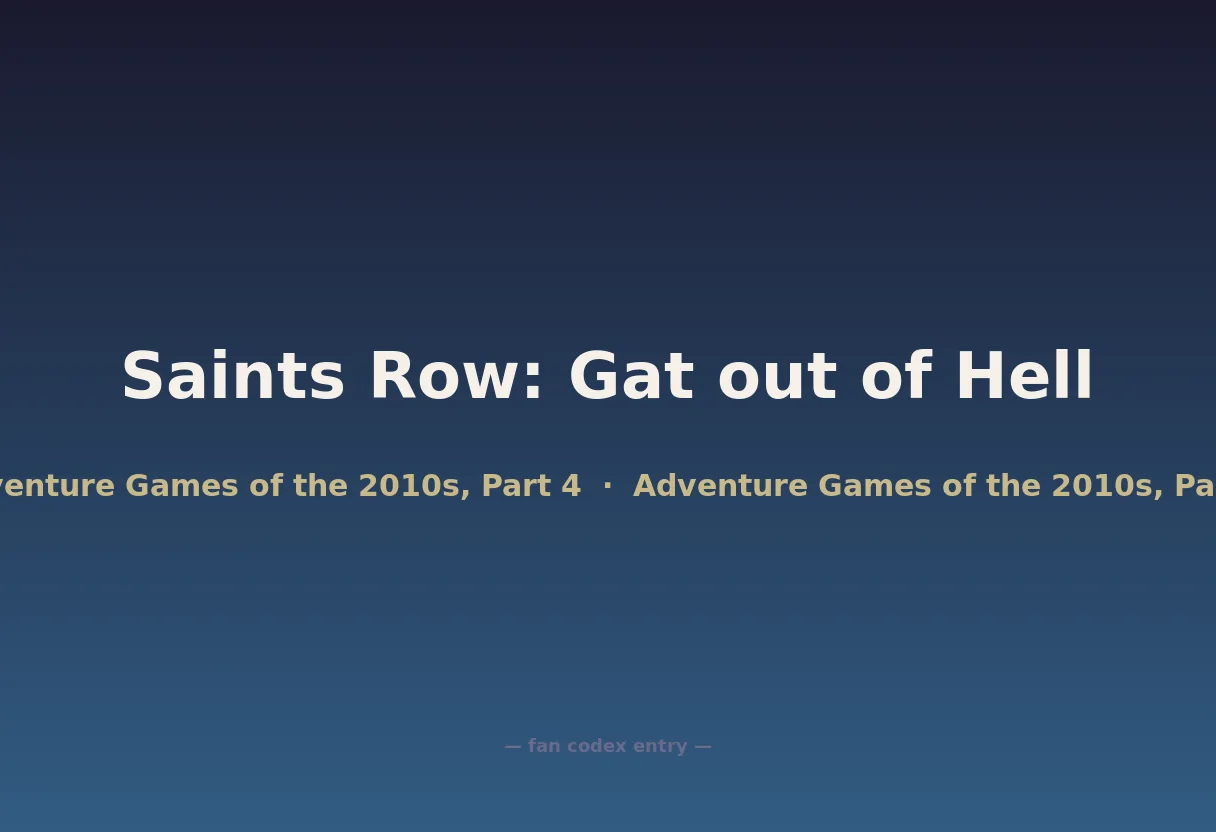 Saints Row: Gat out of Hell
