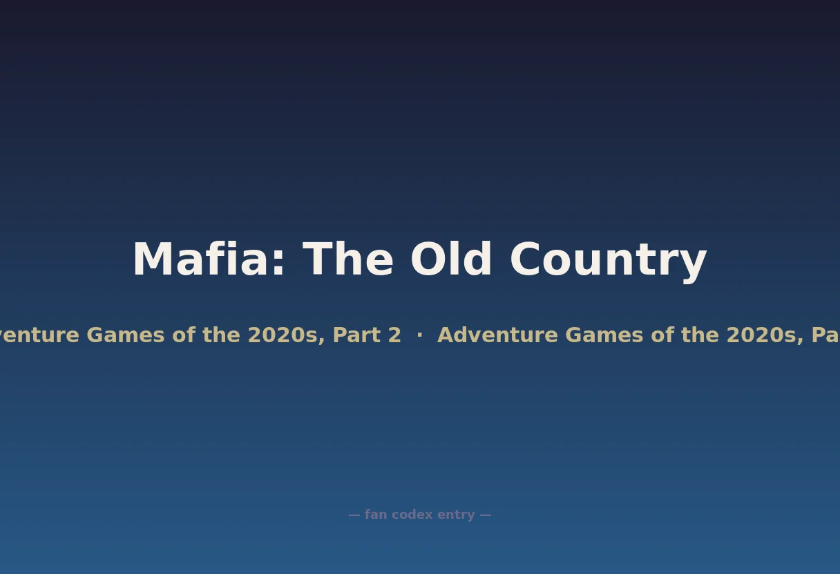 Mafia: The Old Country