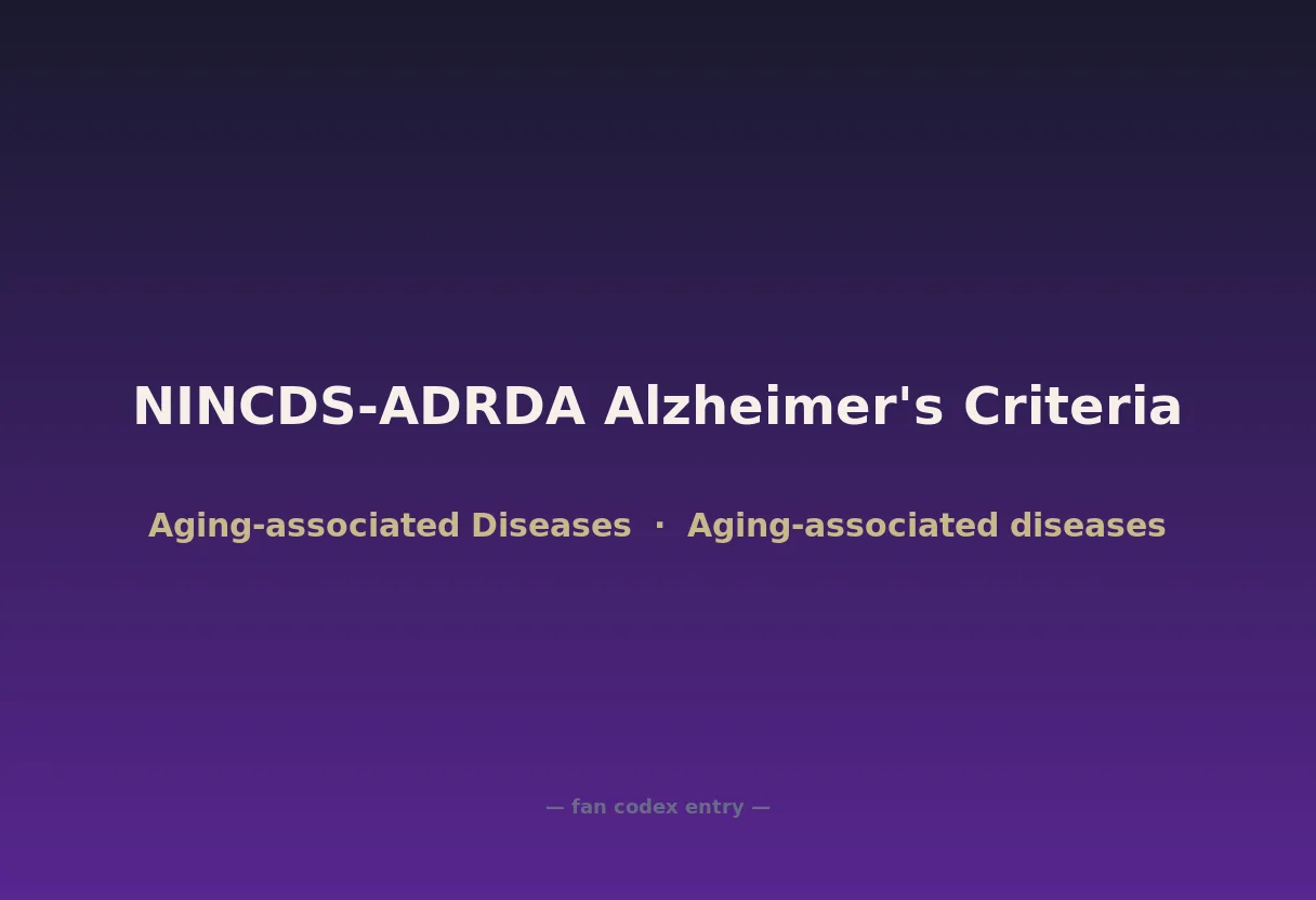 NINCDS-ADRDA Alzheimer's Criteria