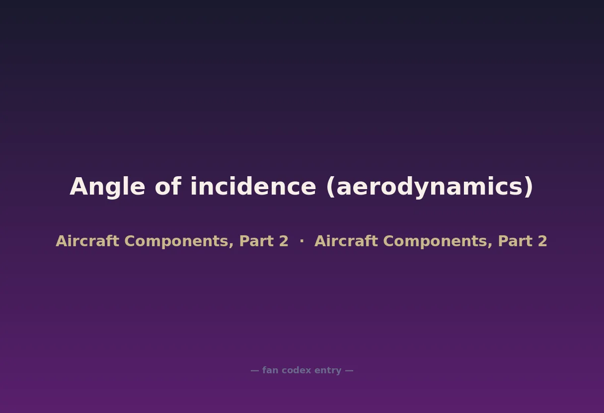 Angle of incidence (aerodynamics)