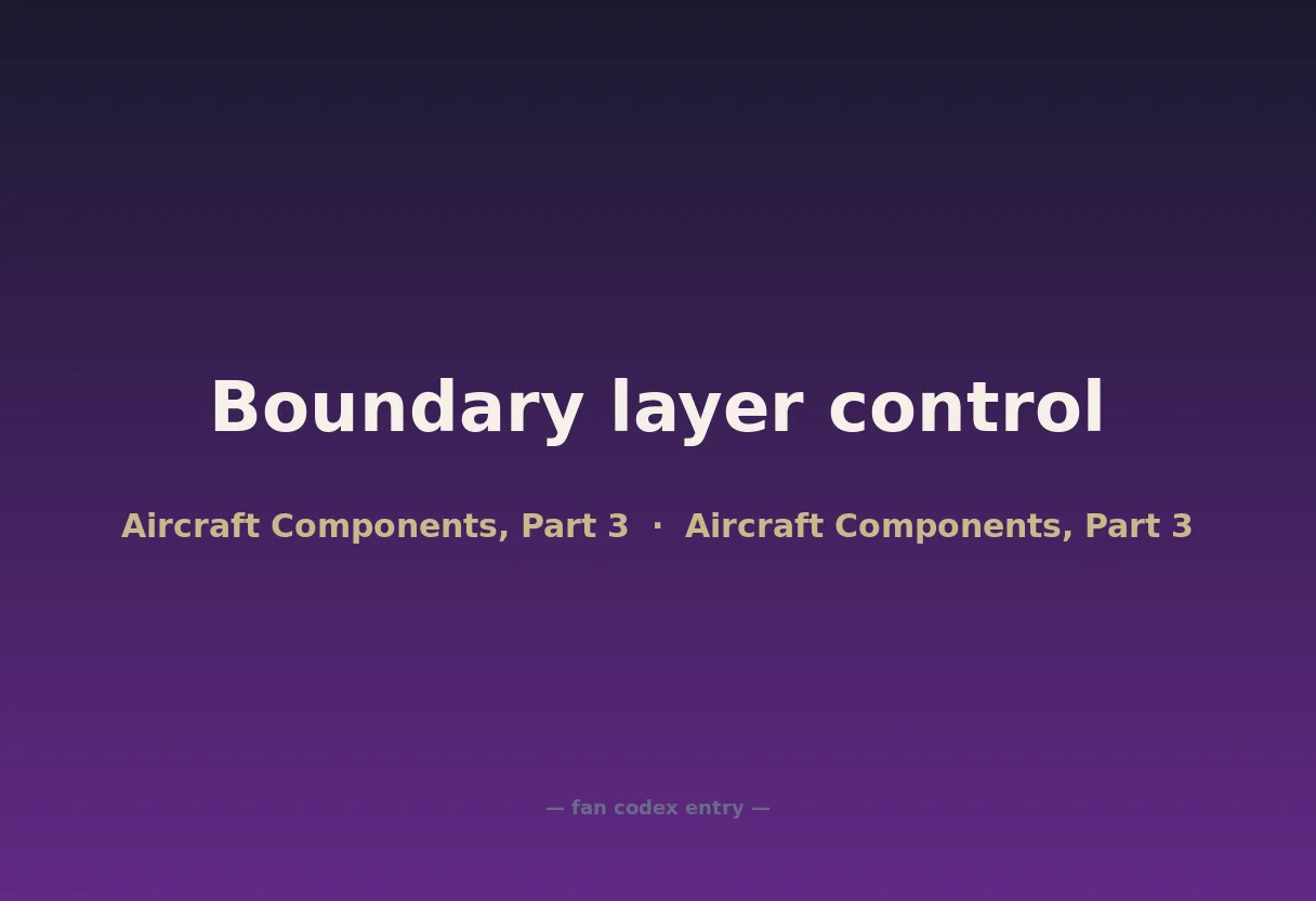 Boundary layer control