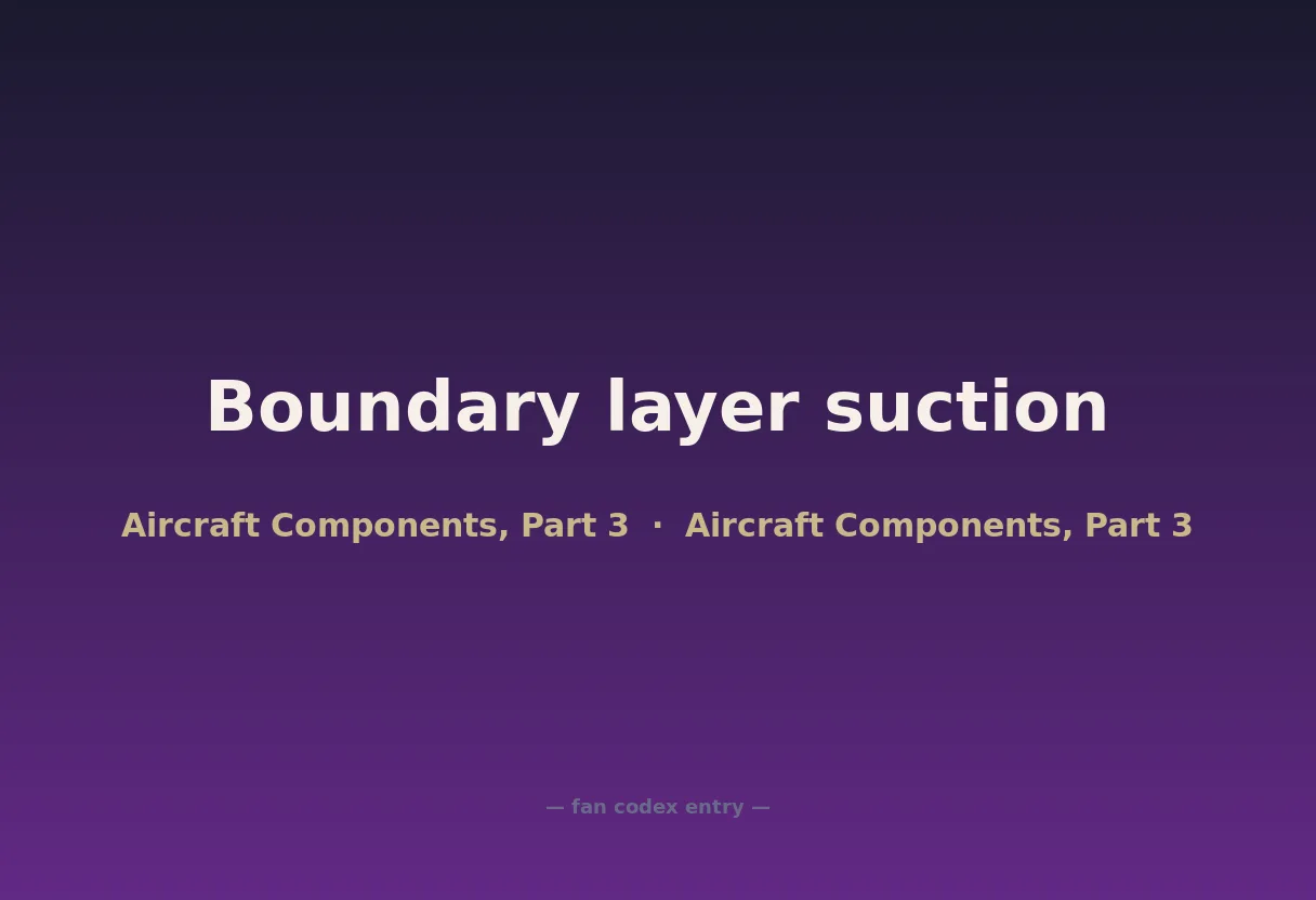 Boundary layer suction