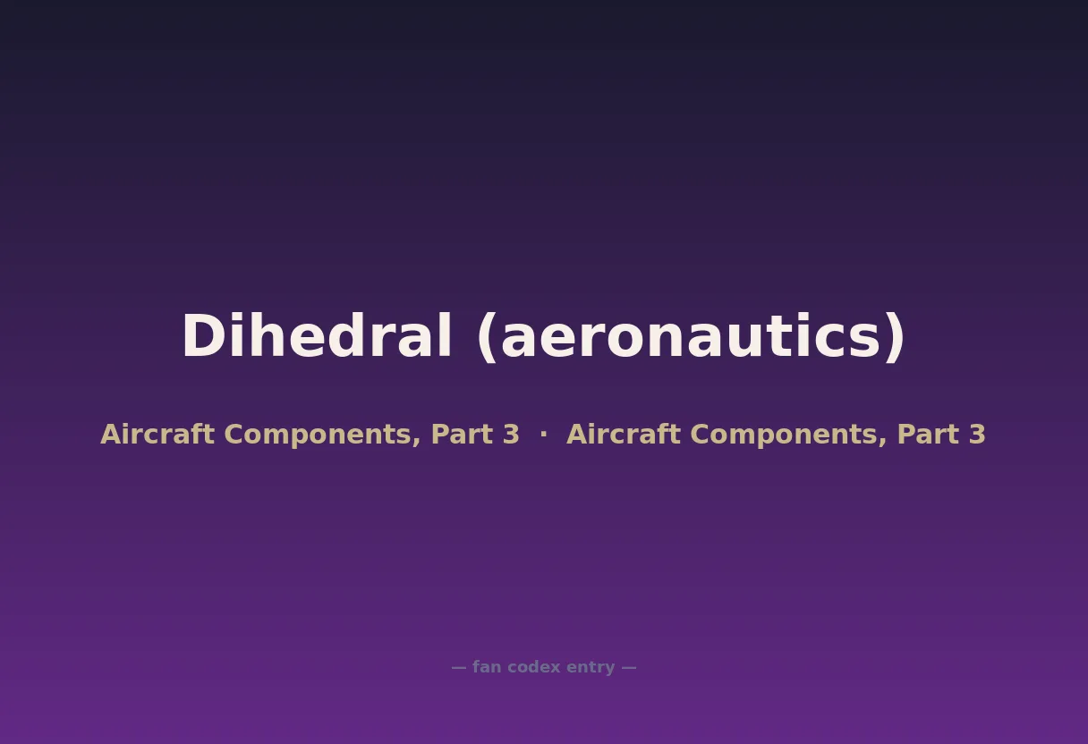 Dihedral (aeronautics)