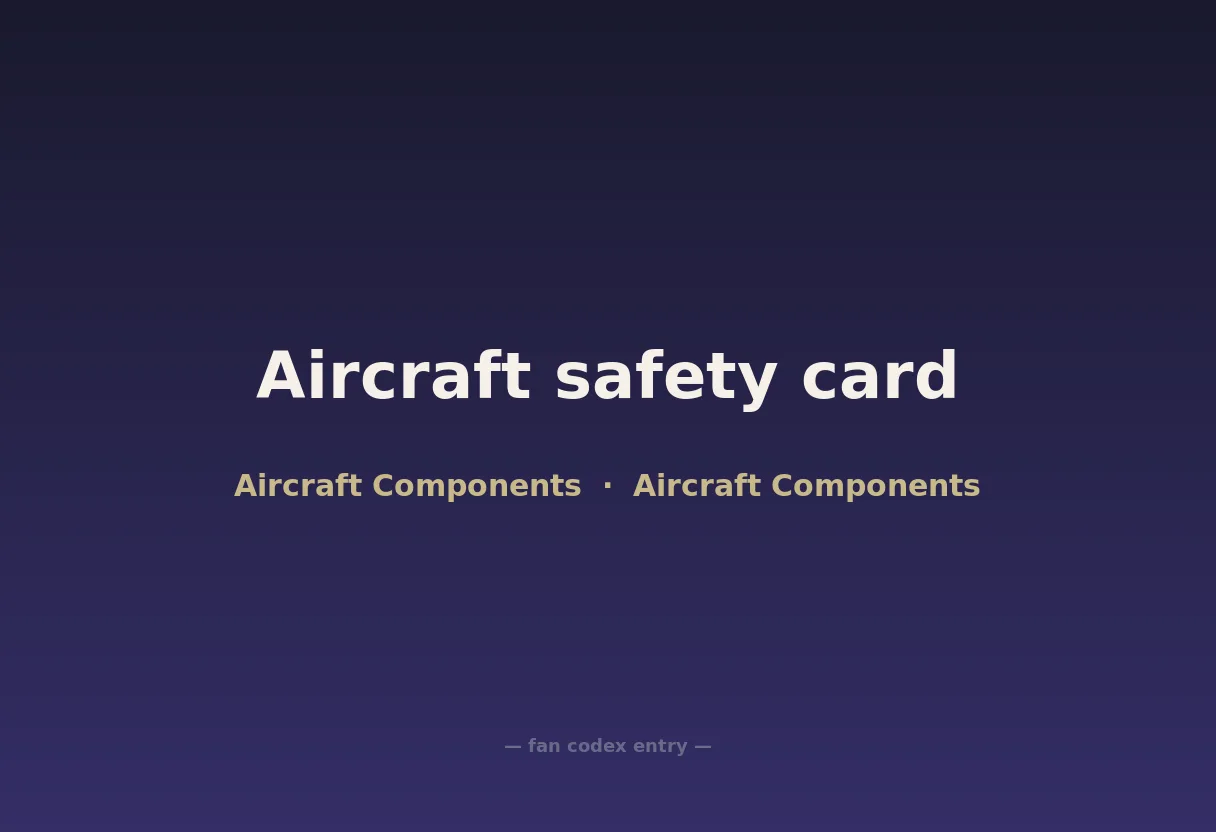 Aircraft safety card