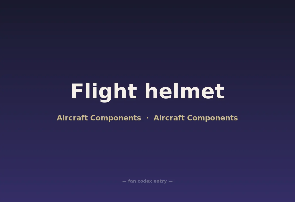 Flight helmet