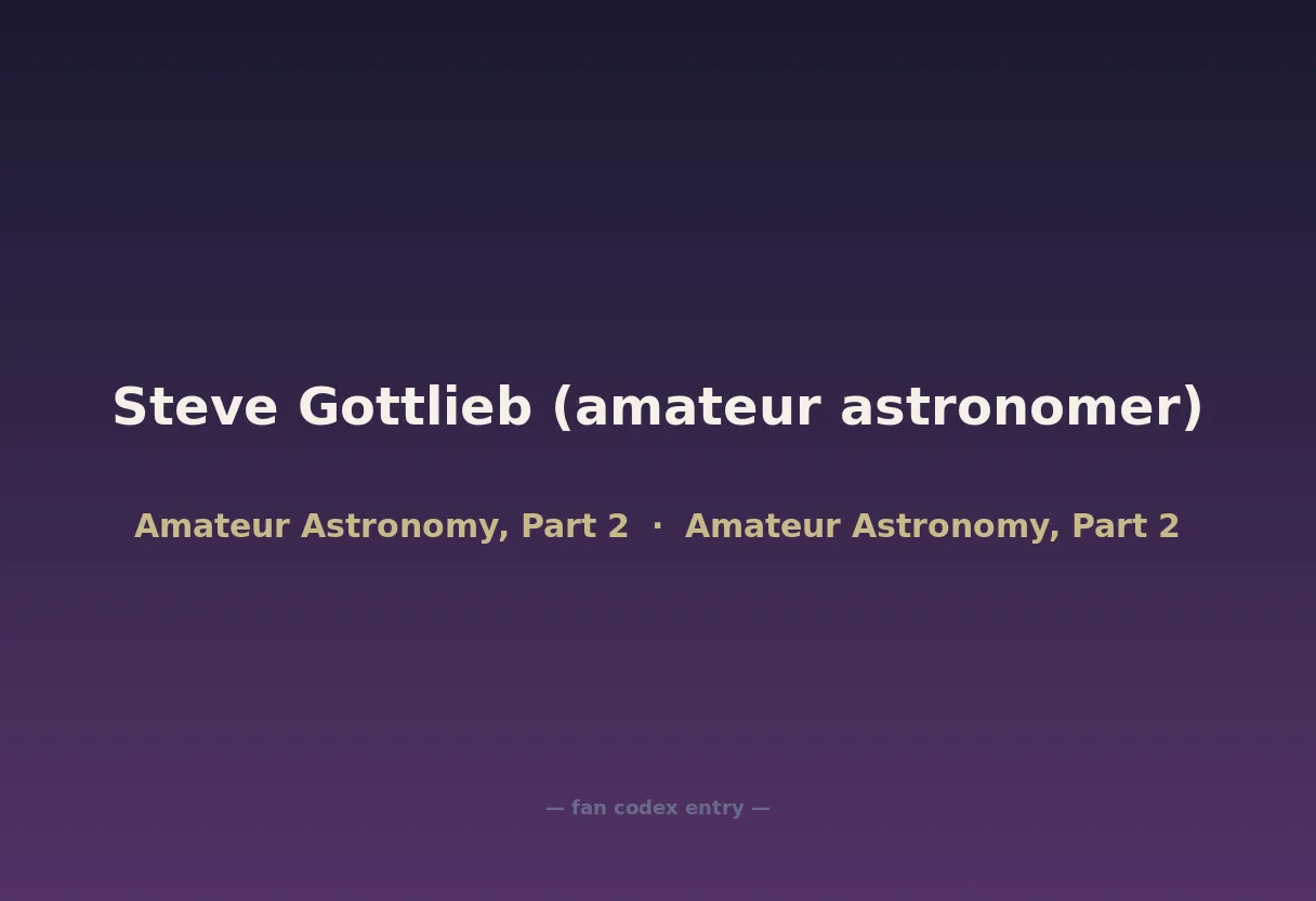 Steve Gottlieb (amateur astronomer)