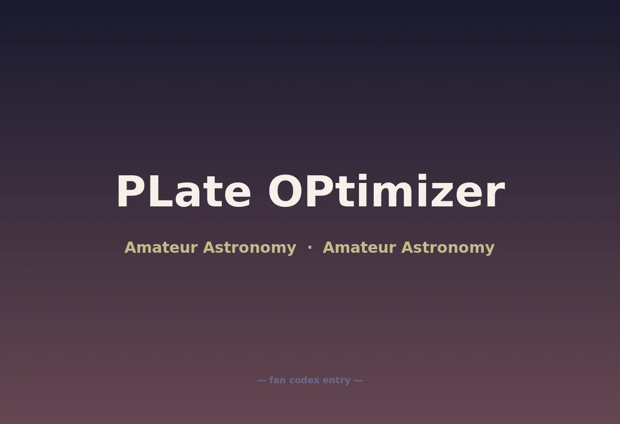 PLate OPtimizer