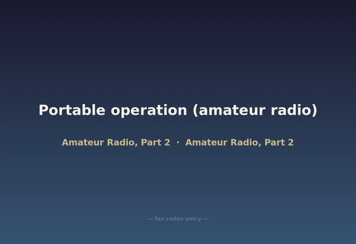 Portable operation (amateur radio)