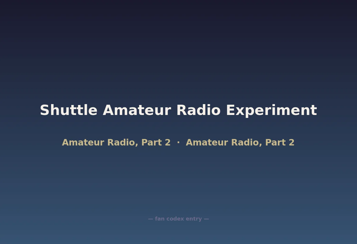 Shuttle Amateur Radio Experiment