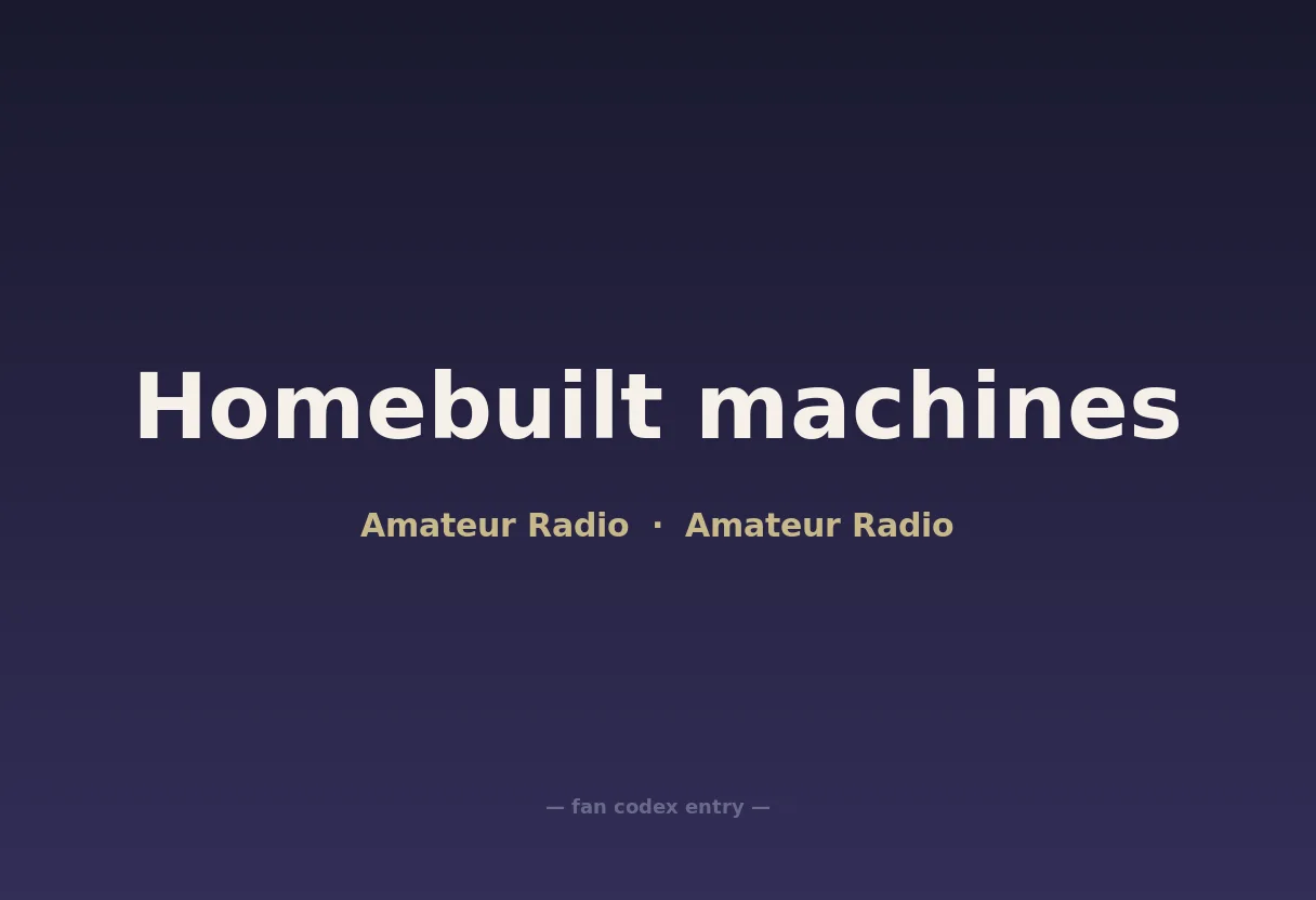 Homebuilt machines