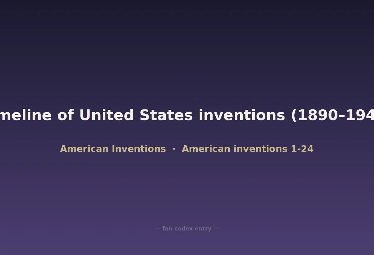 Timeline of United States inventions (1890–1945)