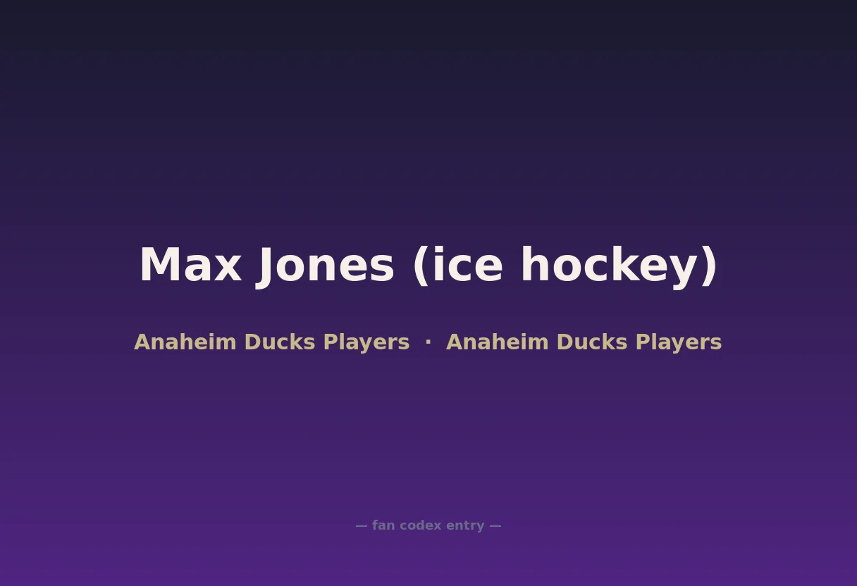 Max Jones (ice hockey)