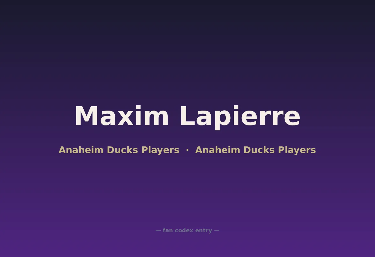 Maxim Lapierre