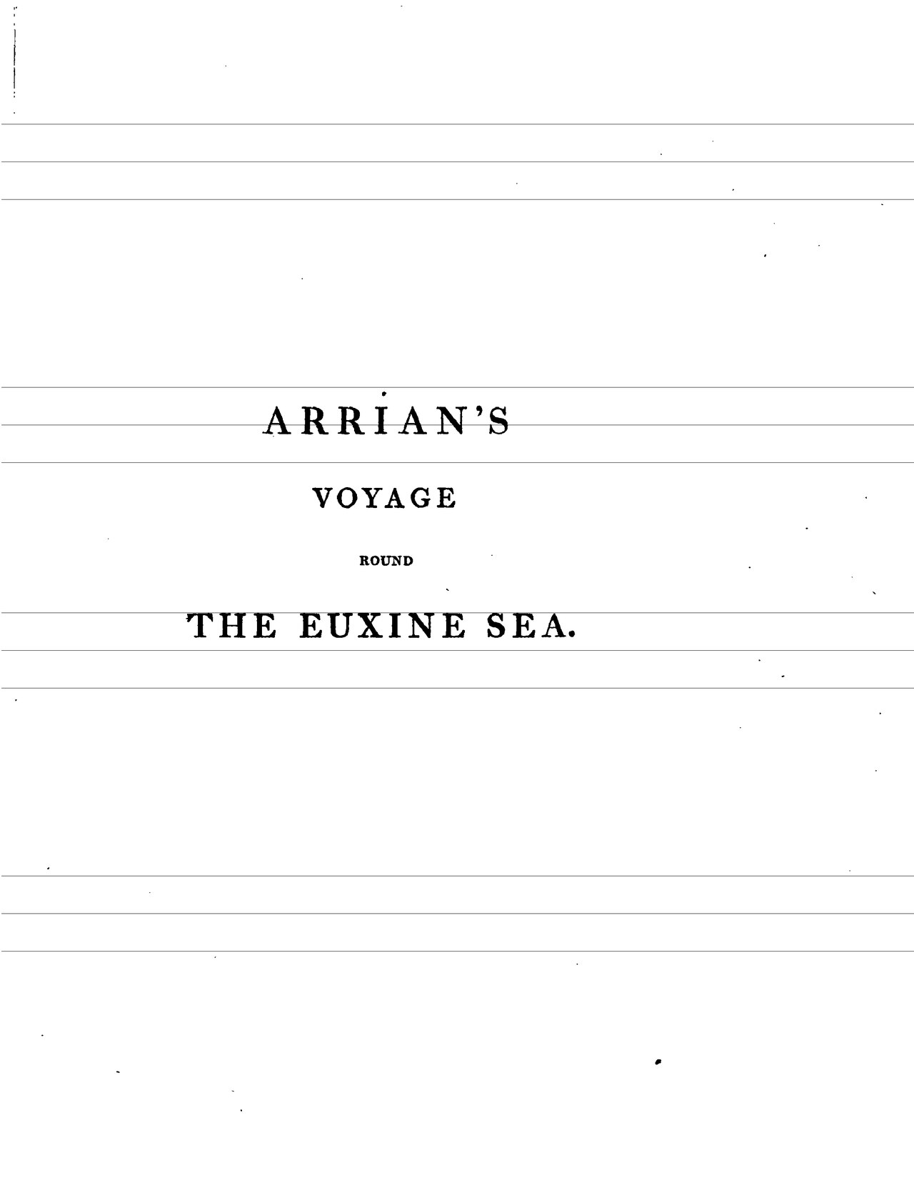 Arrian's Voyage Round the Euxine Sea Translated