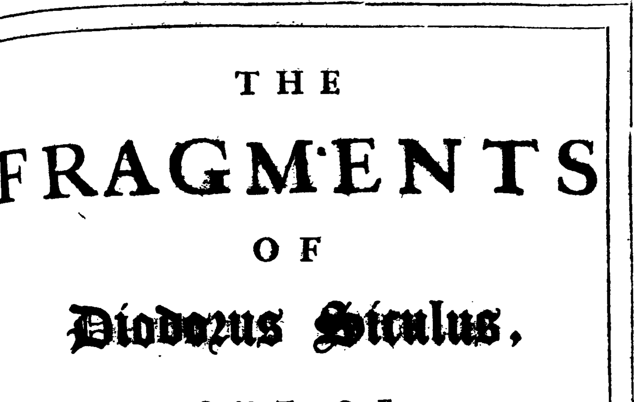 The historical library of Diodorus the Sicilian Fleuron N017893-12