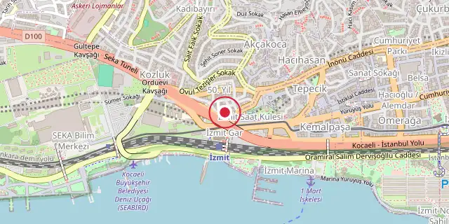 Street map of the area around Nicomedia; the red dot marks 40°45′47″N 29°55′05″E