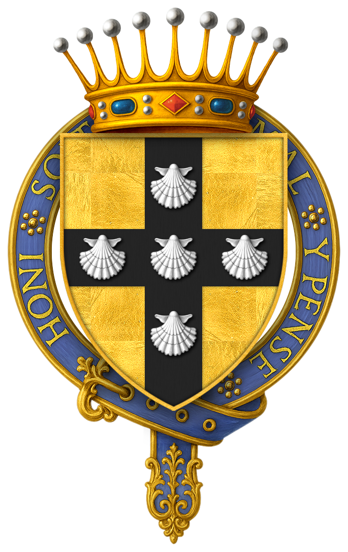 Coat of Arms of Sir Jean III de Grailly, Captal de Buch, KG