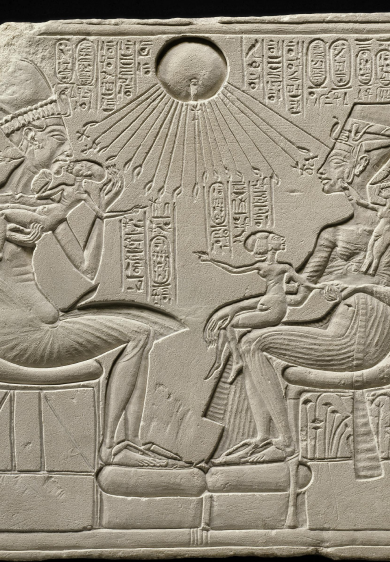 Akhenaten, Nefertiti and three of their daughters