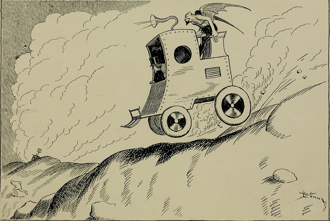 Through hell with Hiprah Hunt; a series of pictures and notes of travel illustrating the adventures of a modern Dante in the infernal regions; also other pictures of the same subterranean world (1901)