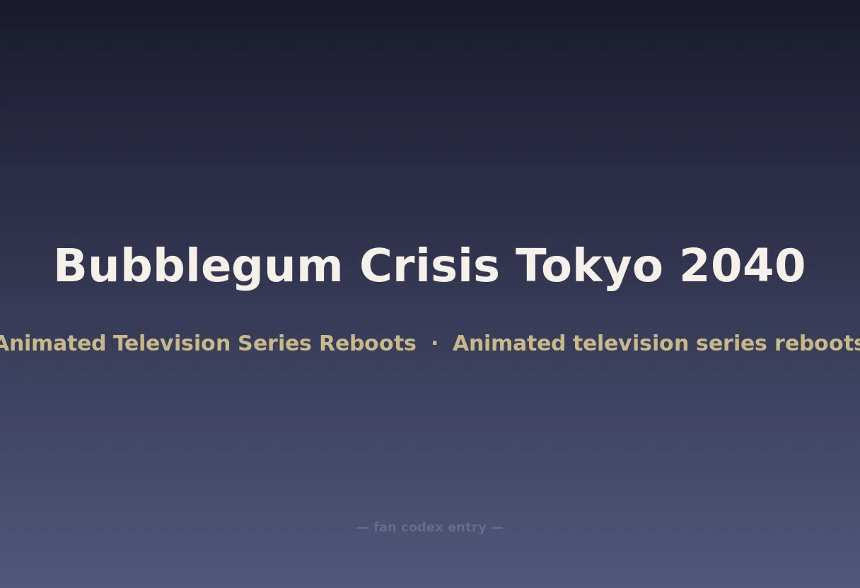 Bubblegum Crisis Tokyo 2040