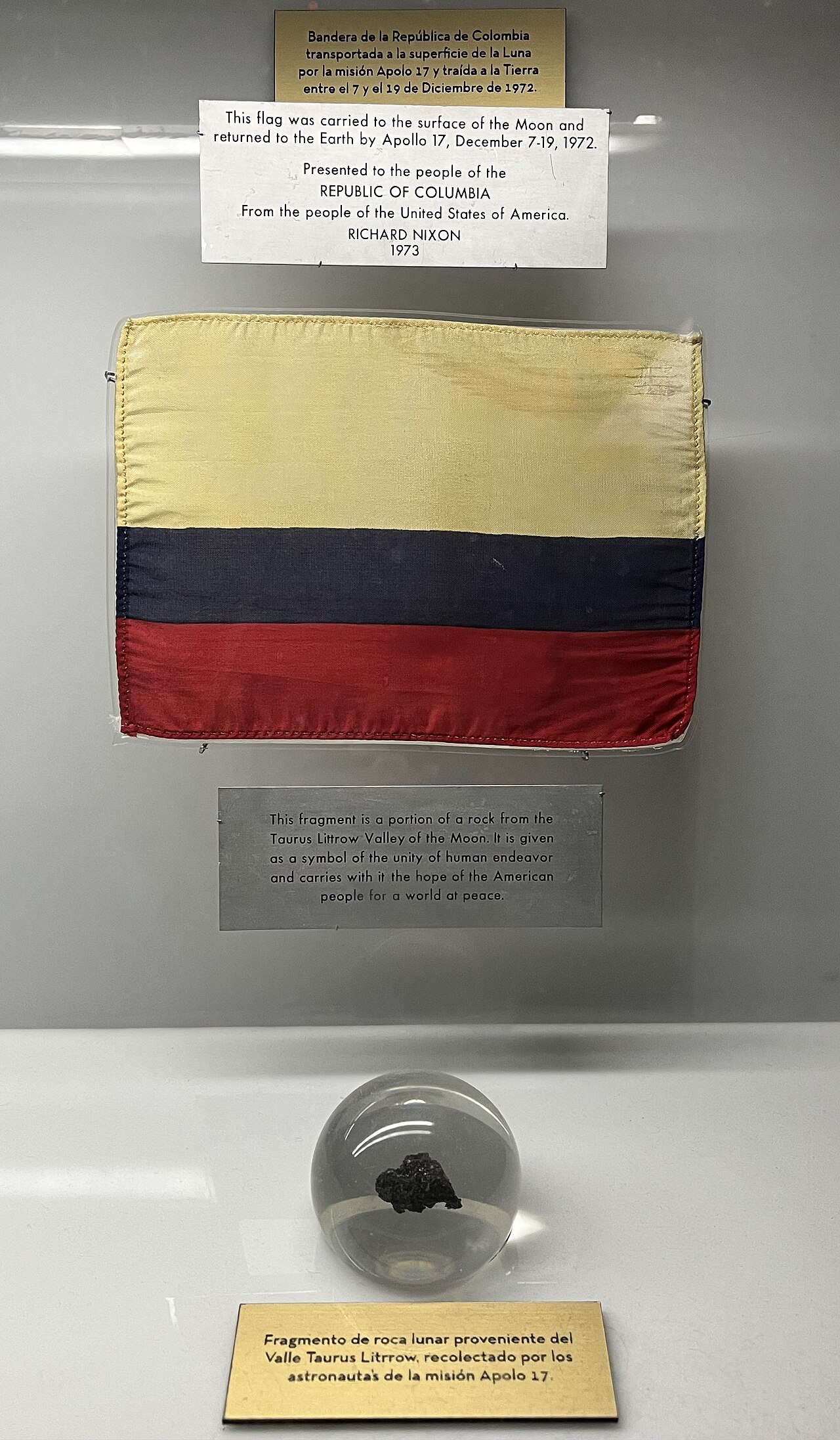 Colombia lunar sample displays