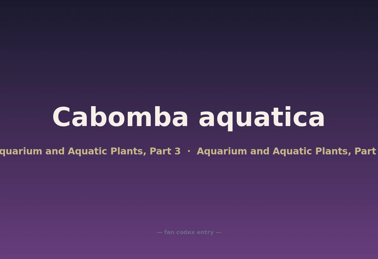 Cabomba aquatica