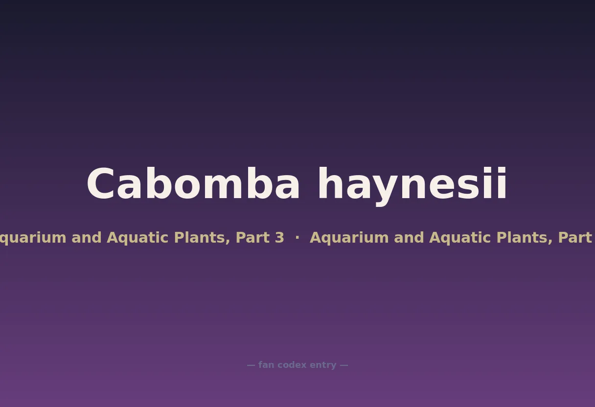 Cabomba haynesii
