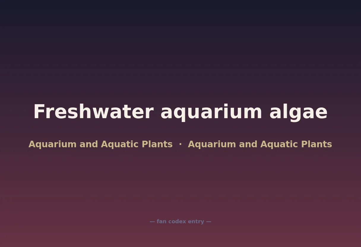 Freshwater aquarium algae