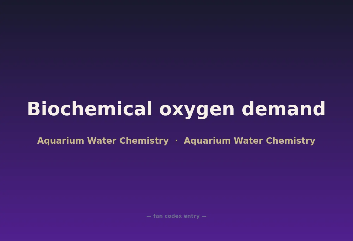 Biochemical oxygen demand