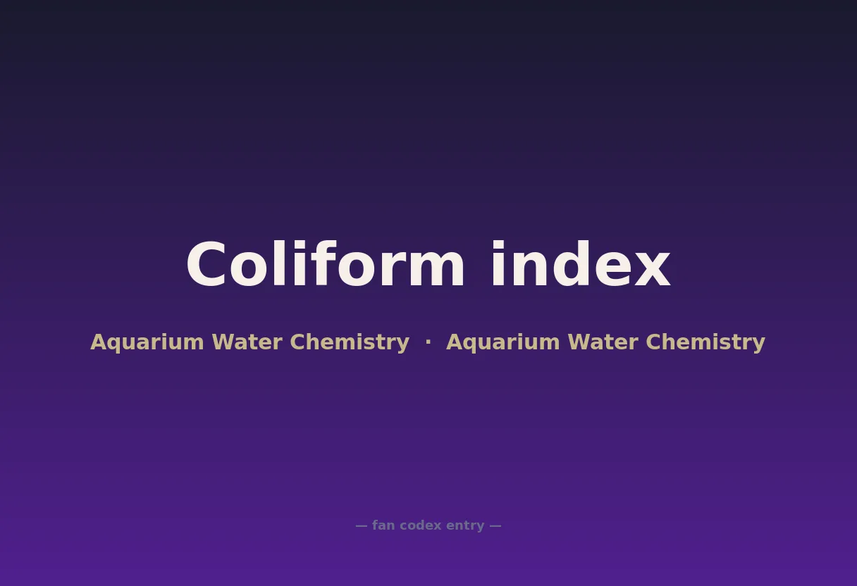 Coliform index