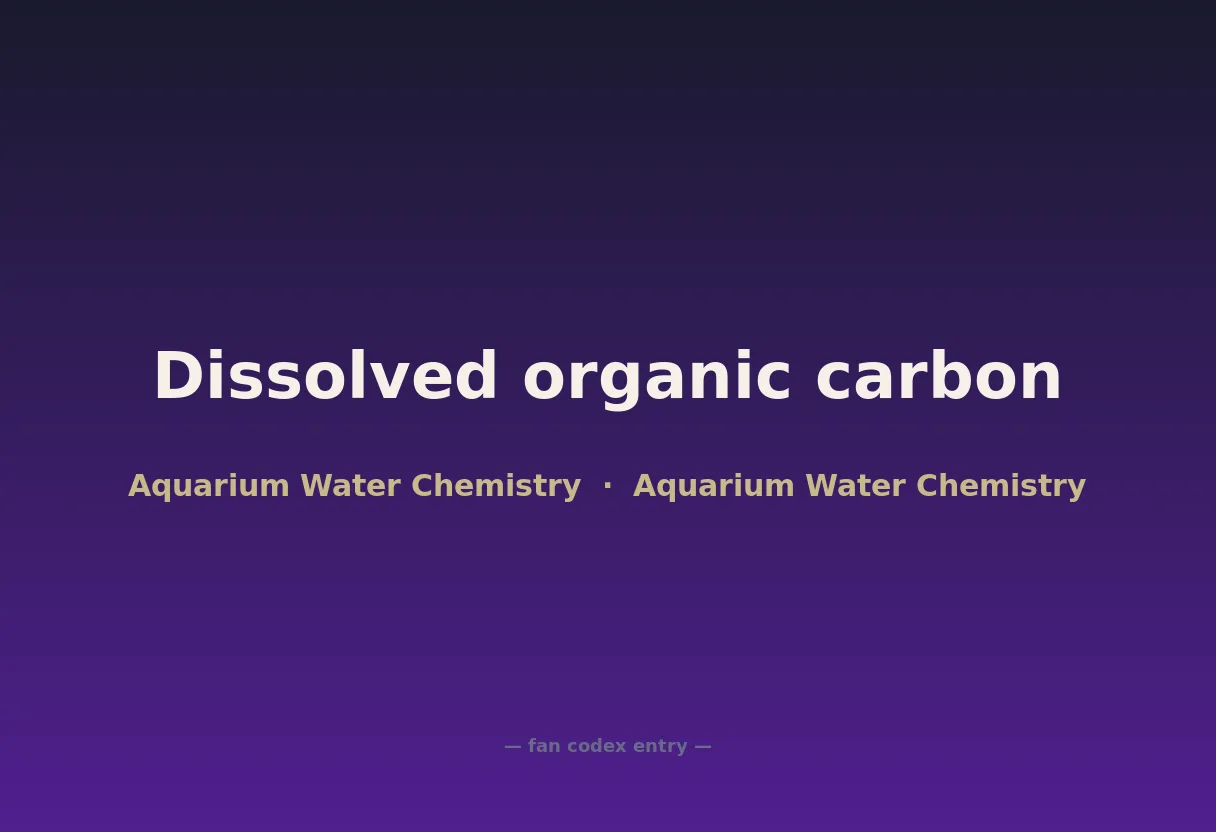 Dissolved organic carbon