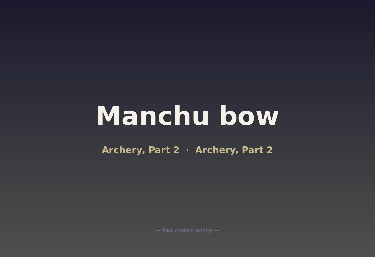 Manchu bow