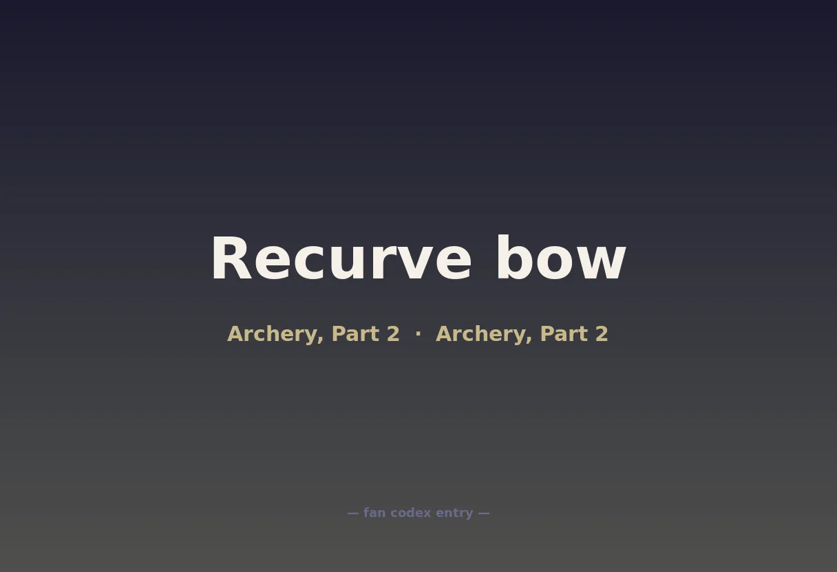 Recurve bow