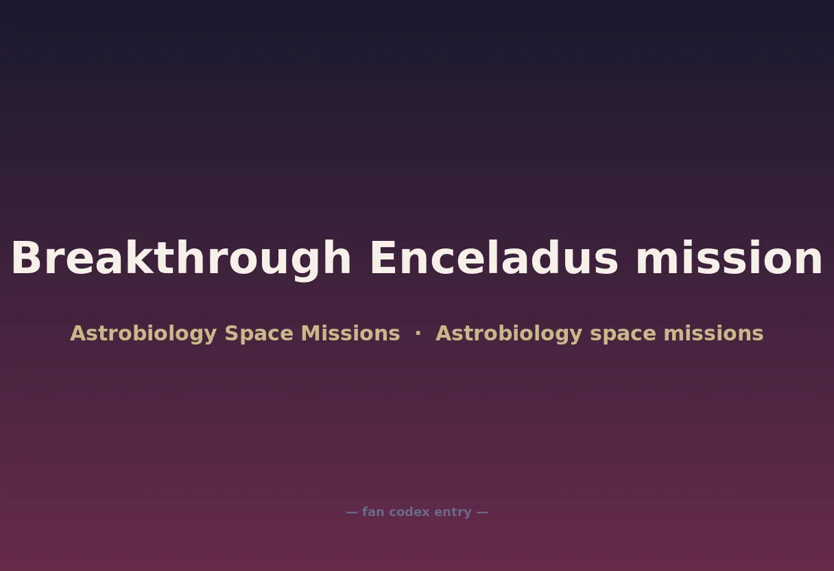 Breakthrough Enceladus mission