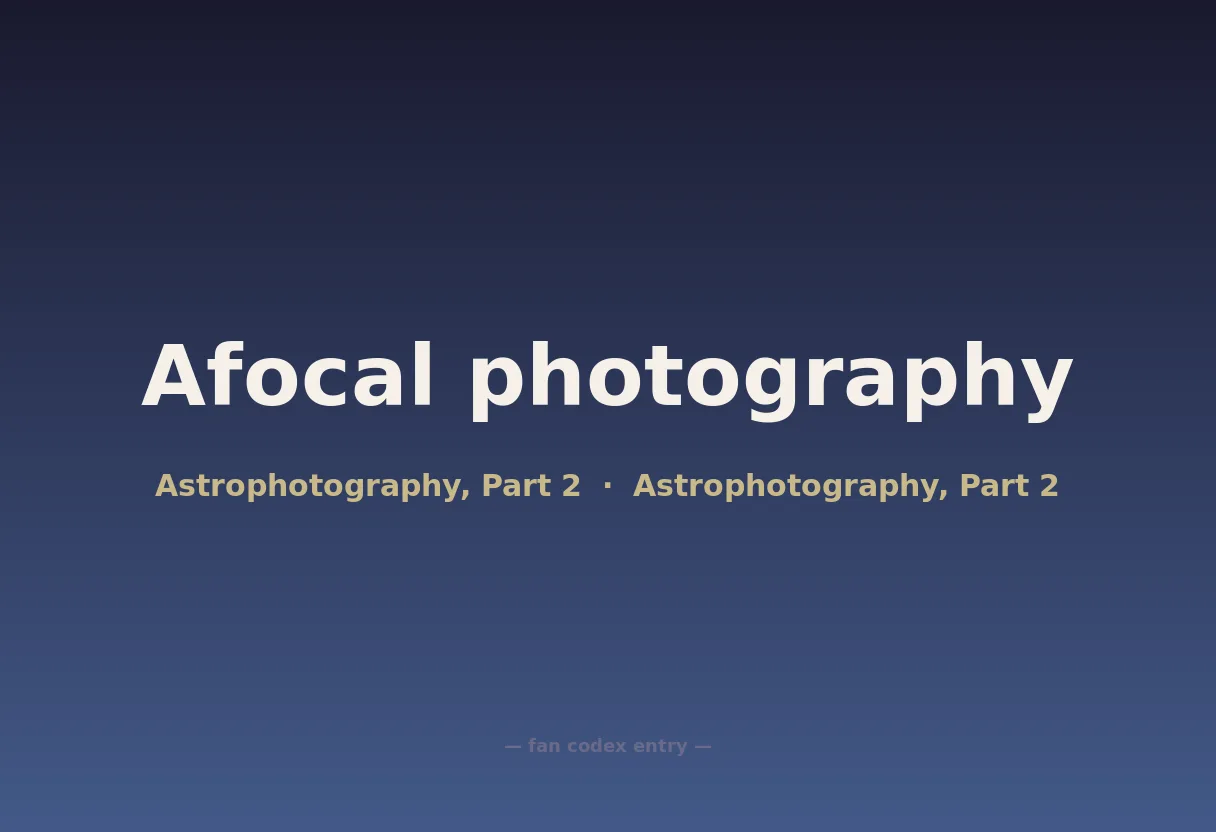 Afocal photography