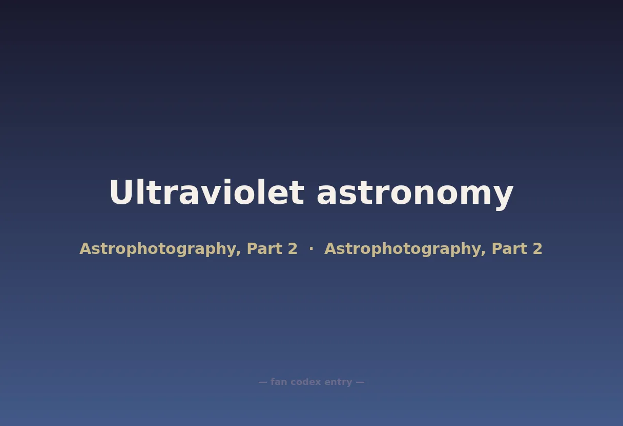 Ultraviolet astronomy