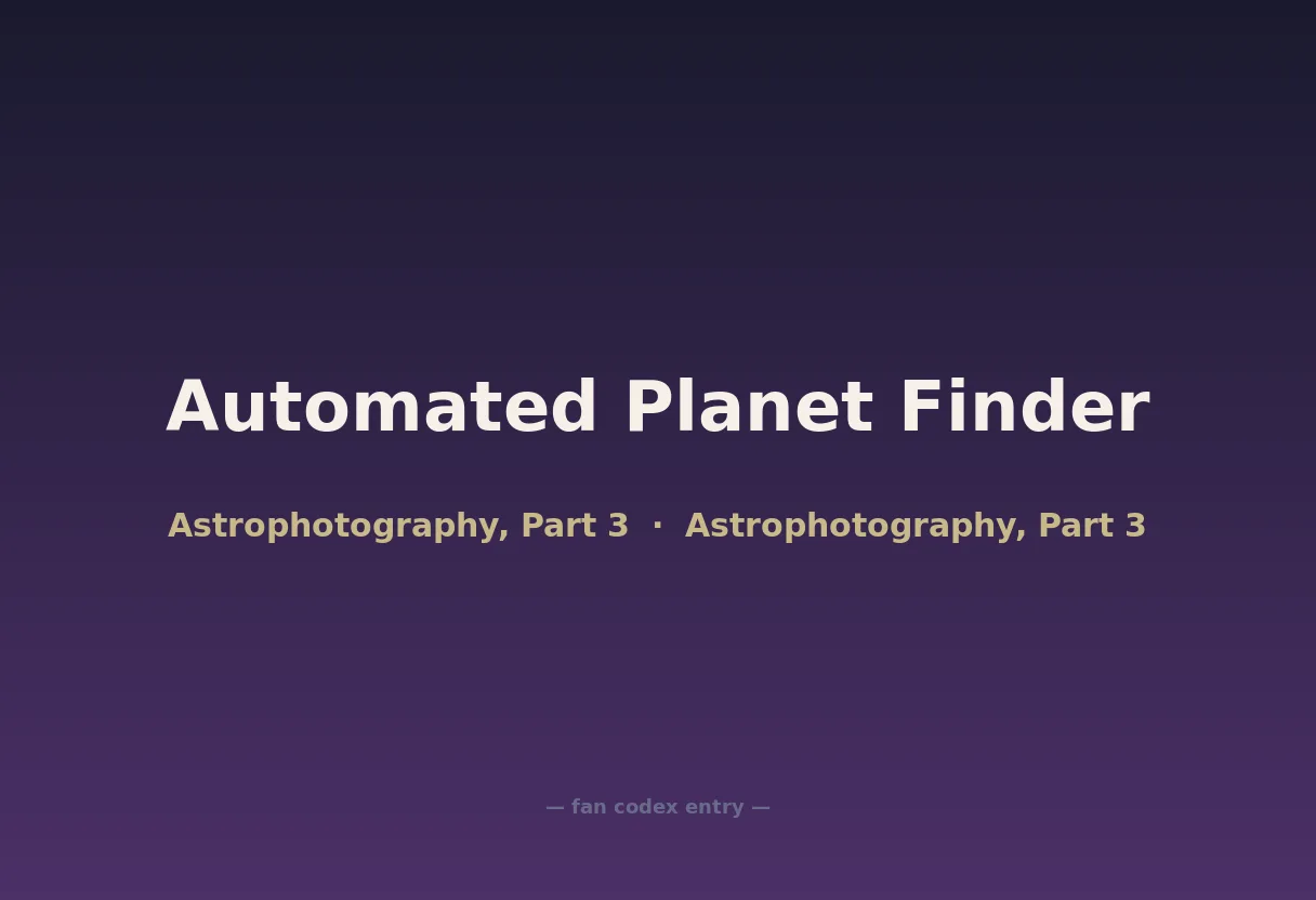 Automated Planet Finder