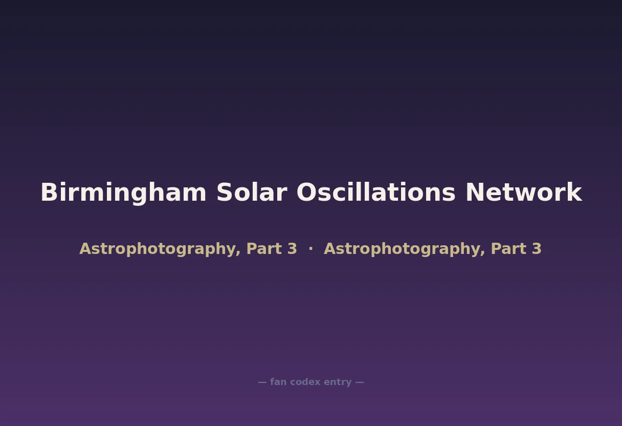 Birmingham Solar Oscillations Network