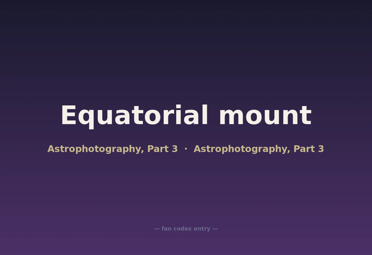 Equatorial mount