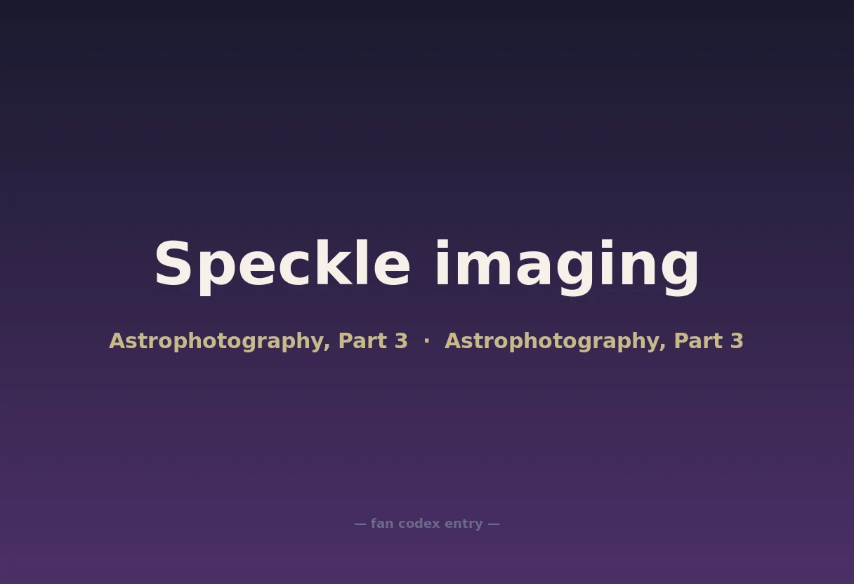 Speckle imaging