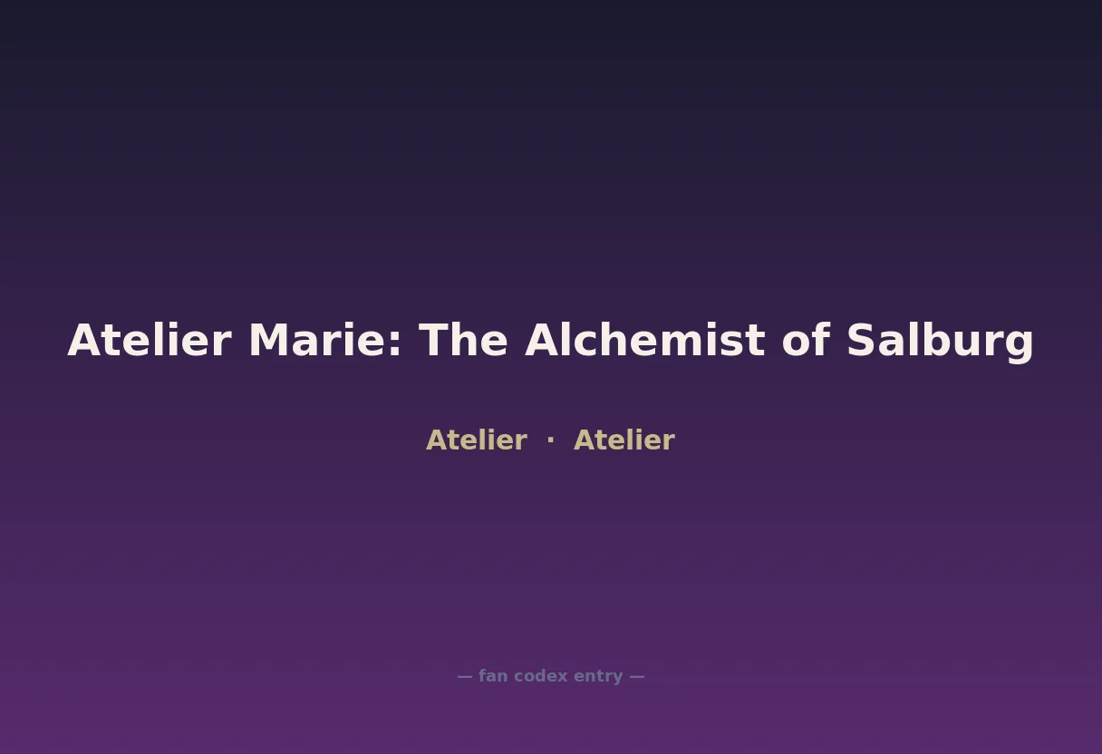 Atelier Marie: The Alchemist of Salburg